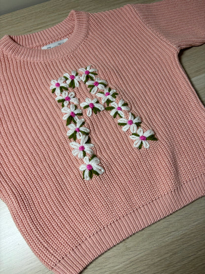 Bloemen initialen sweater