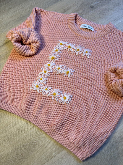 Bloemen initialen sweater